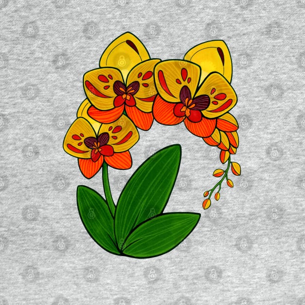 Orange Orchid by emmakin.art@gmail.com